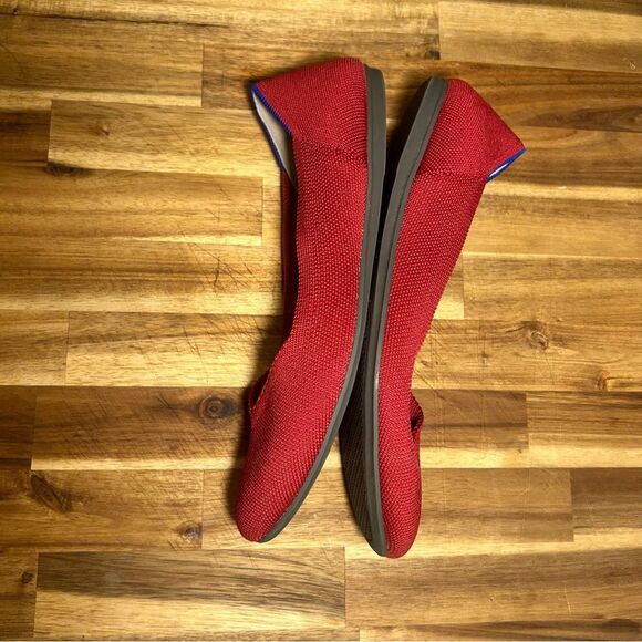 Rothy’s ‘The Flat’ Bright Red Round Toe *Size runs small* Marked as 8W- Fits 7 - Picture 9 of 11